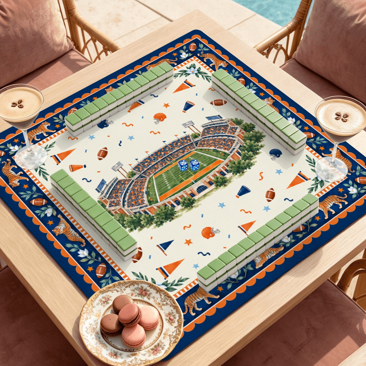 Tiger Stadium Collegiate Mat | Orange and Blue | Auburn