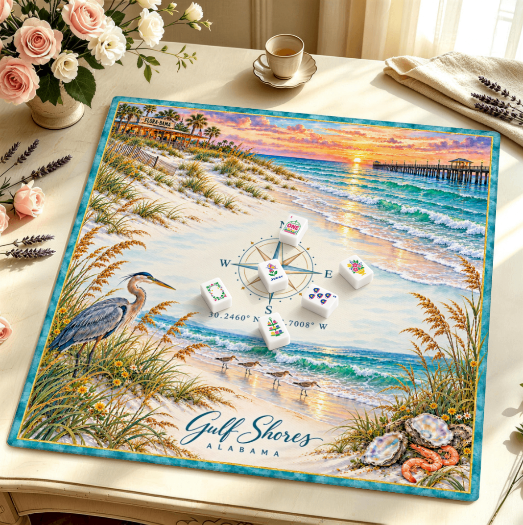 Gulf Shores Alabama Mahjong Mat