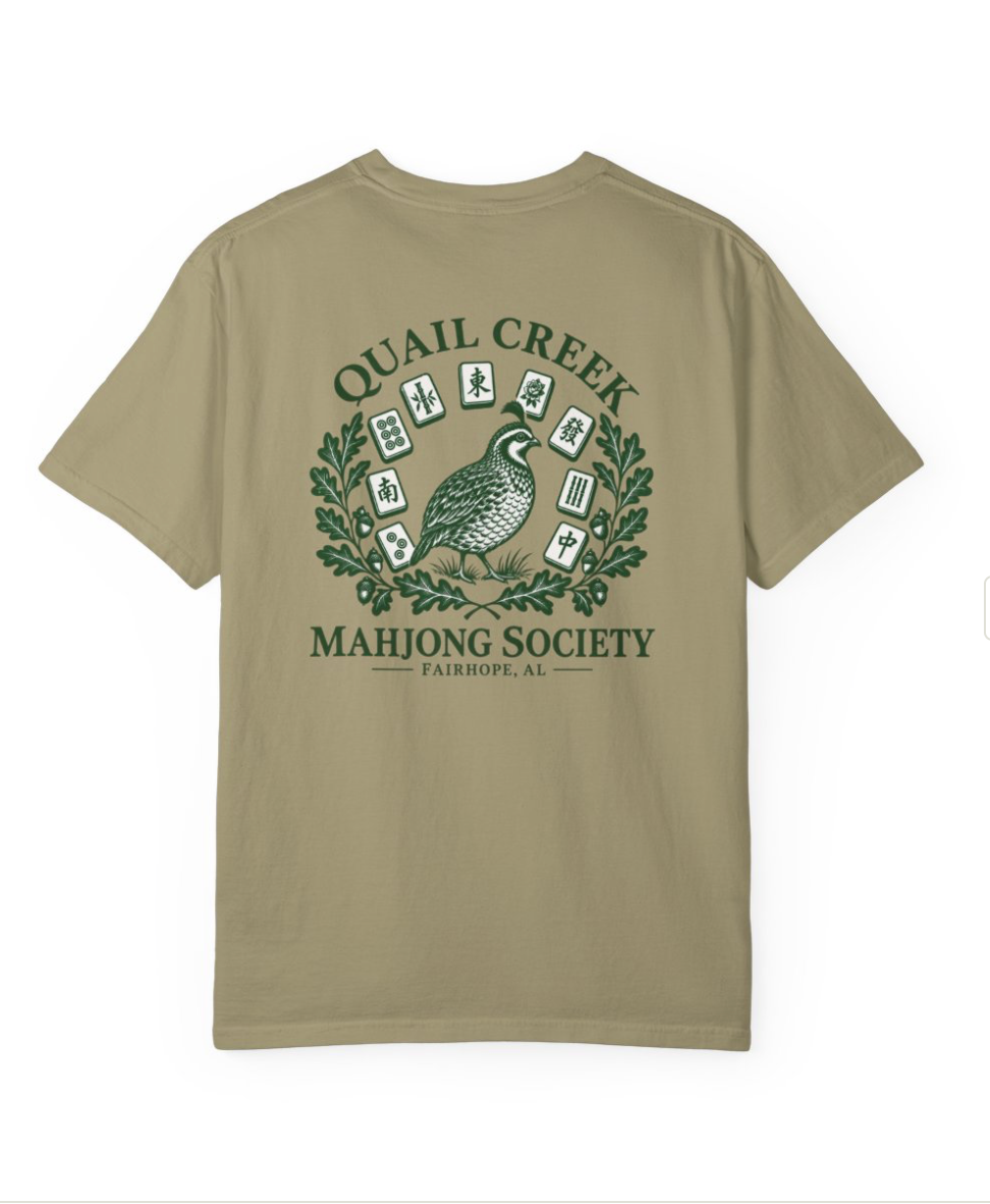 Custom Mahjong Club Tshirt | Quail Creek Mahjong Society | Create Your Own Club Logo