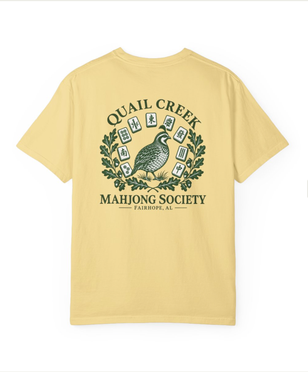 Custom Mahjong Club Tshirt | Quail Creek Mahjong Society | Create Your Own Club Logo