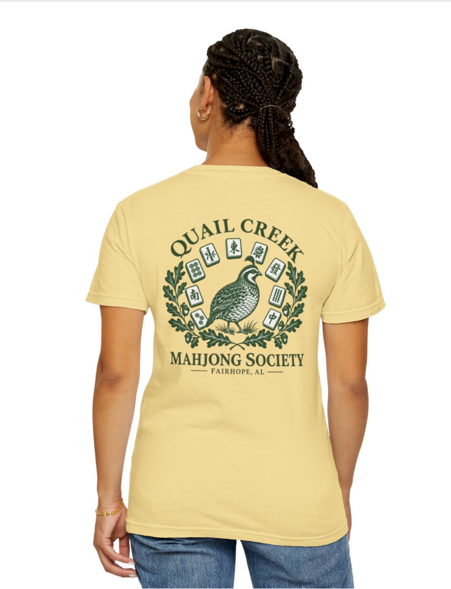 Custom Mahjong Club Tshirt | Quail Creek Mahjong Society | Create Your Own Club Logo