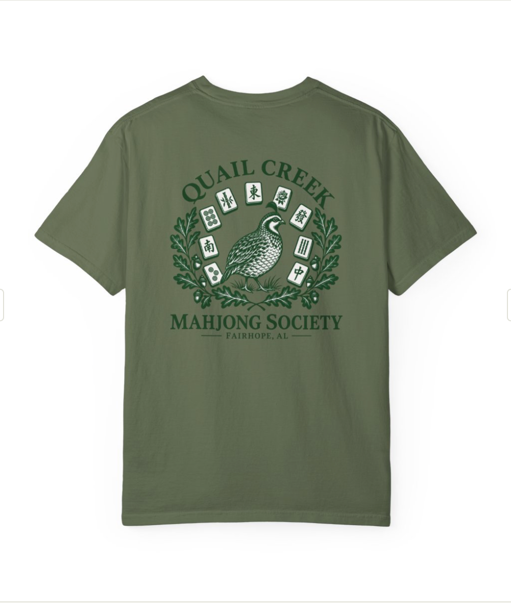 Custom Mahjong Club Tshirt | Quail Creek Mahjong Society | Create Your Own Club Logo
