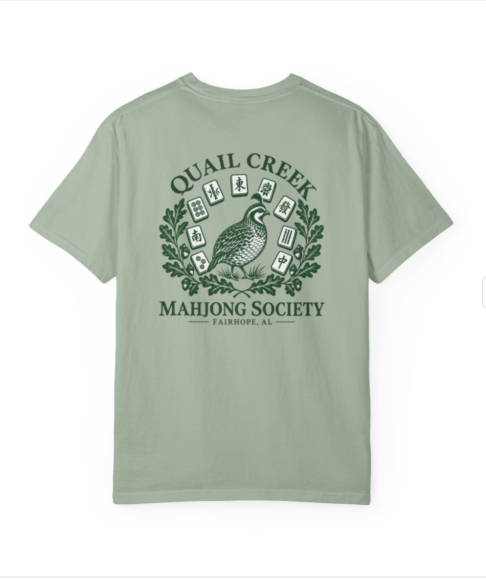 Custom Mahjong Club Tshirt | Quail Creek Mahjong Society | Create Your Own Club Logo