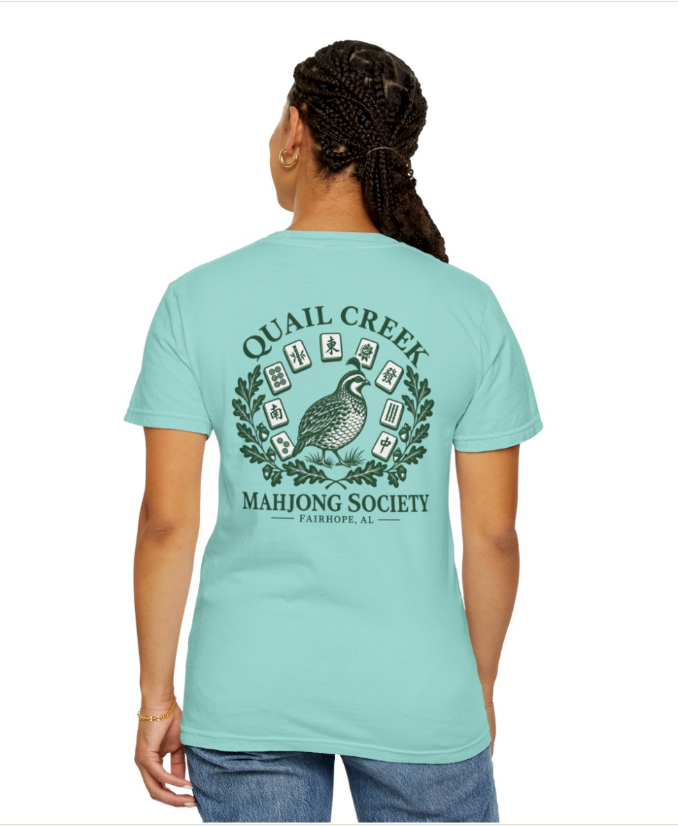 Custom Mahjong Club Tshirt | Quail Creek Mahjong Society | Create Your Own Club Logo
