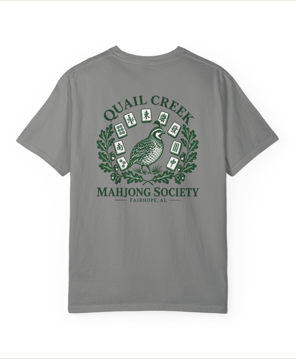 Custom Mahjong Club Tshirt | Quail Creek Mahjong Society | Create Your Own Club Logo