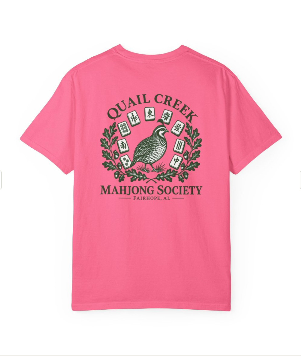 Custom Mahjong Club Tshirt | Quail Creek Mahjong Society | Create Your Own Club Logo
