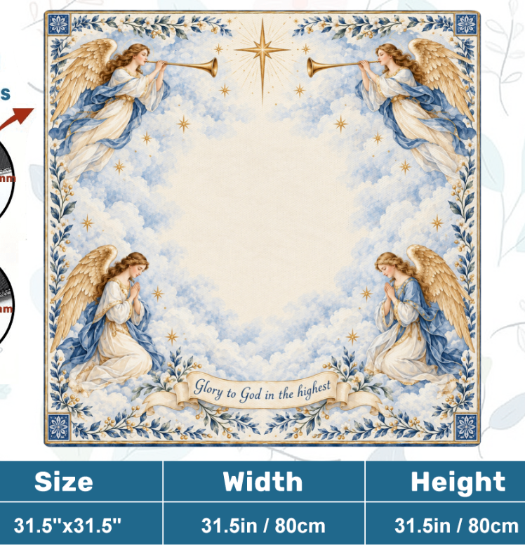 Glory to God Christmas Angel Mahjong Mat