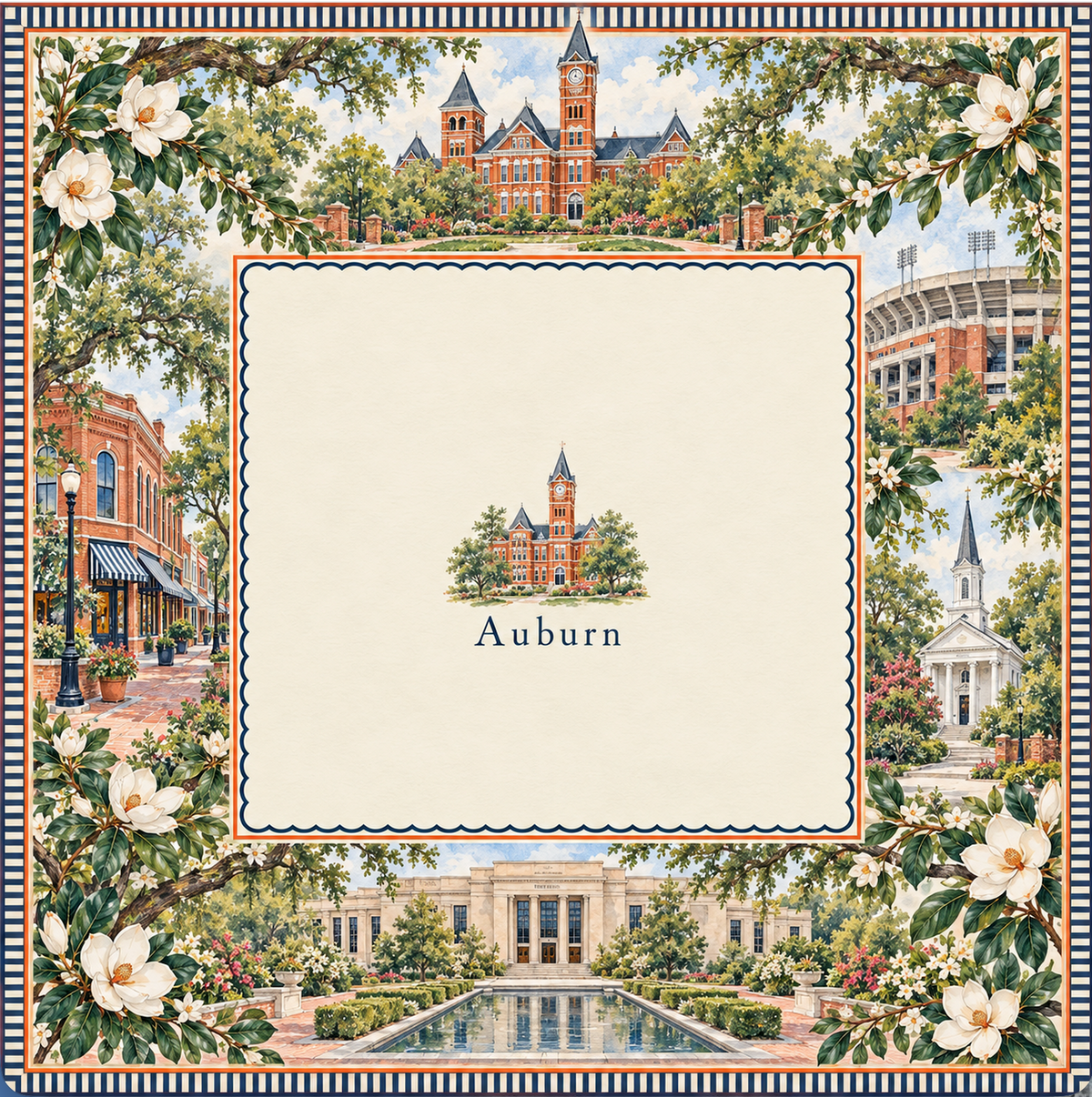 Auburn Alabama Mahjong Mat