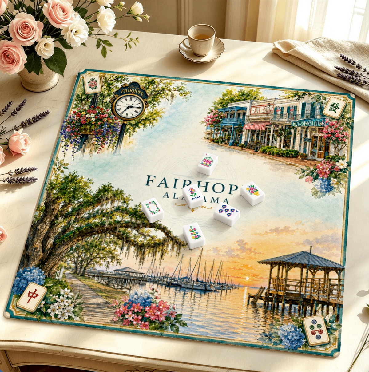 Fairhope Alabama Mahjong Mat