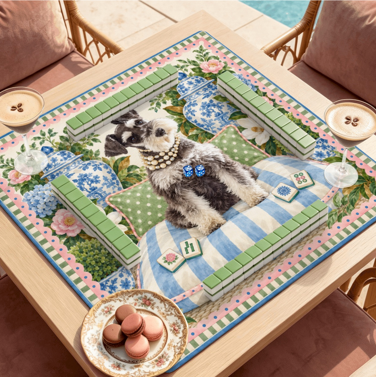 Schnauzer Mahjong Mat