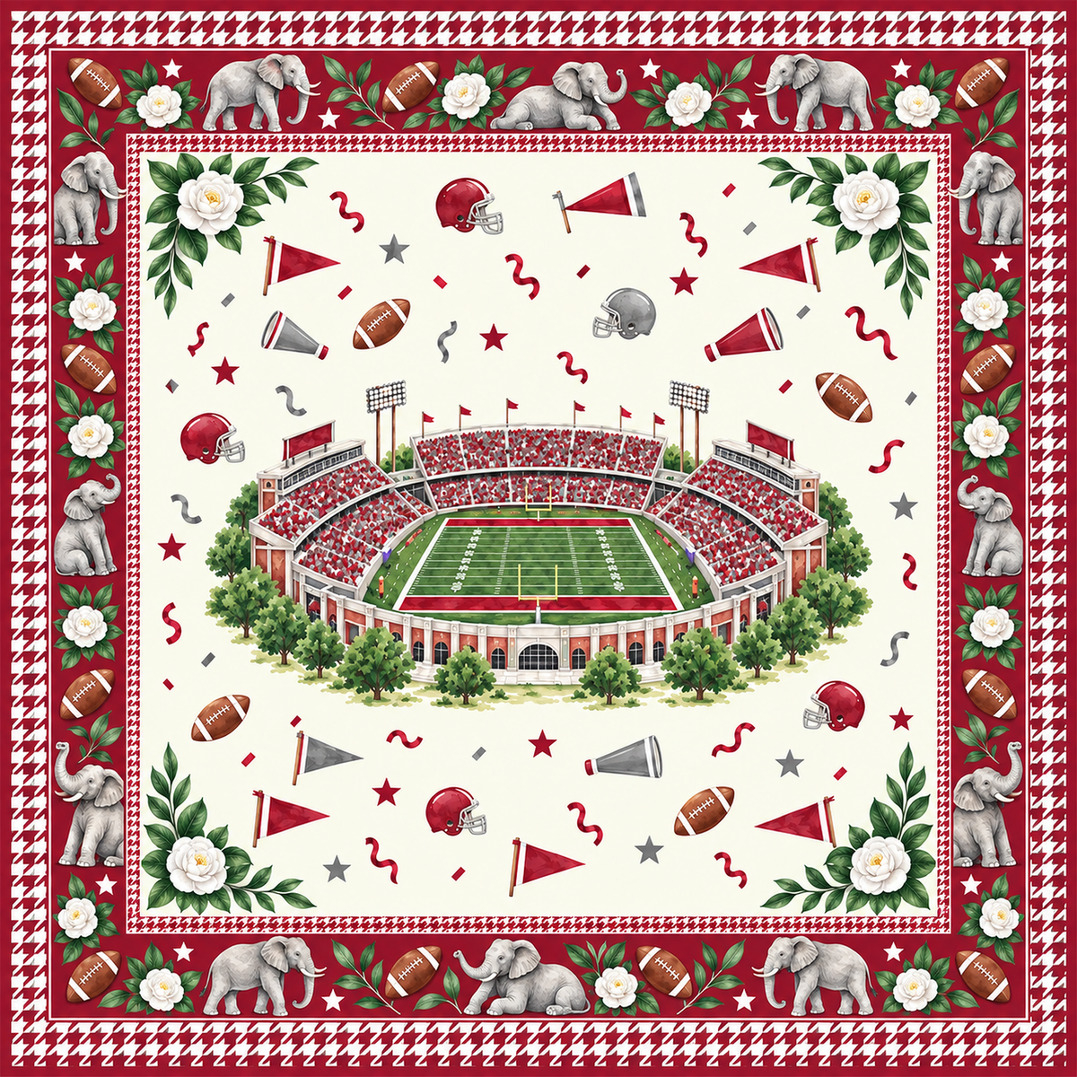 Red Elephant Mahjong Mat | Alabama Crimson Tide | University of Alabama