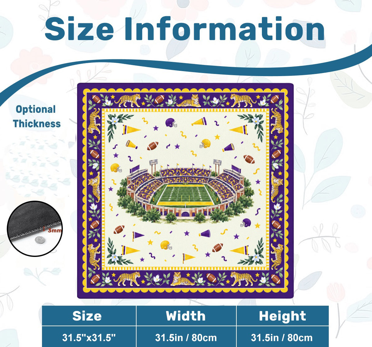 Purple and Gold Tiger Stadium Mahjong Mat | LSU