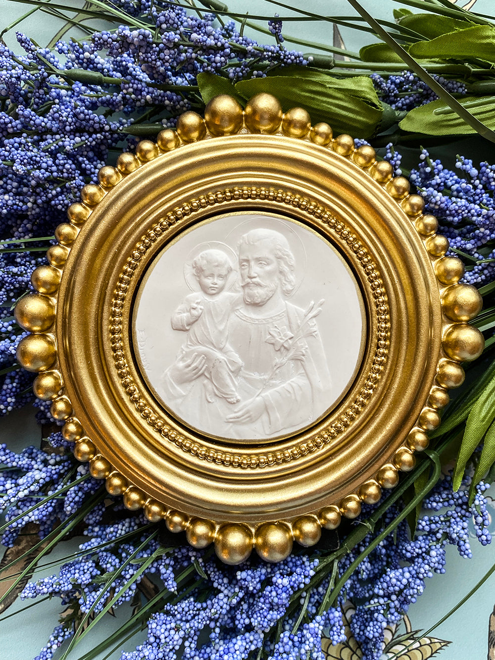 St Joseph and Christ Child Framed Intaglio