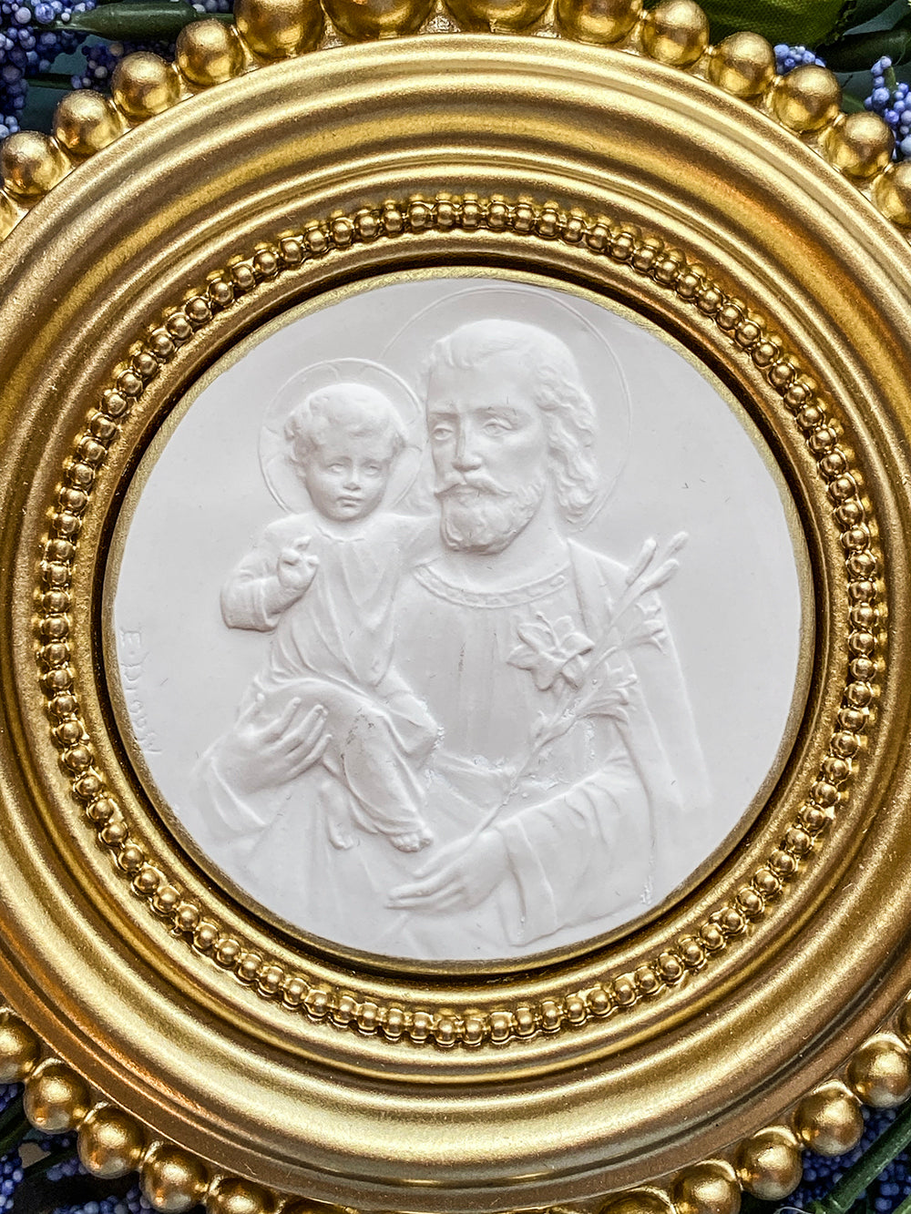 St Joseph and Christ Child Framed Intaglio