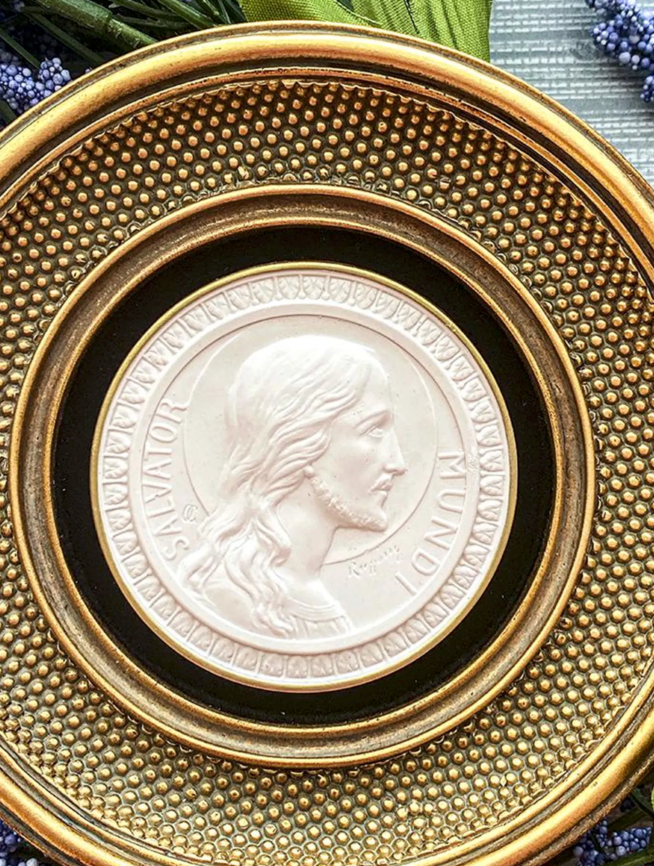 Framed Intaglio, Jesus Savior of The World