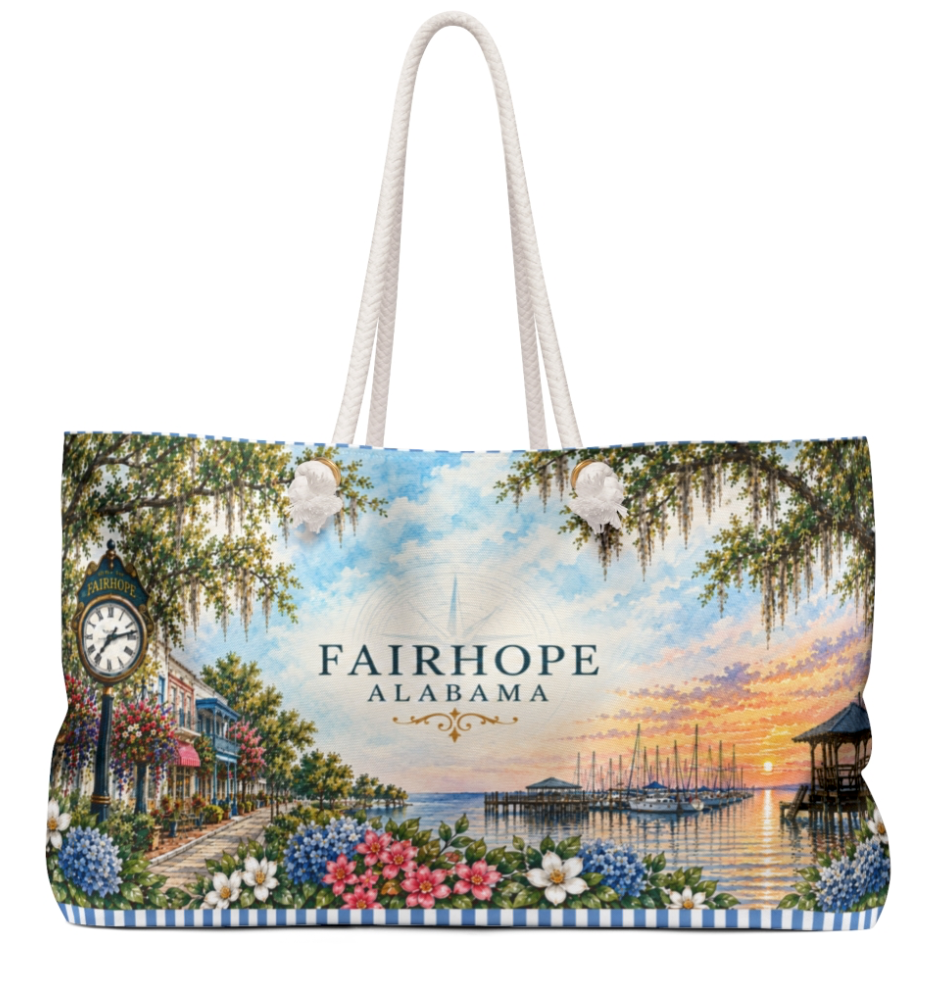 Fairhope Alabama Weekender Tote Bag | Mahjong Bag