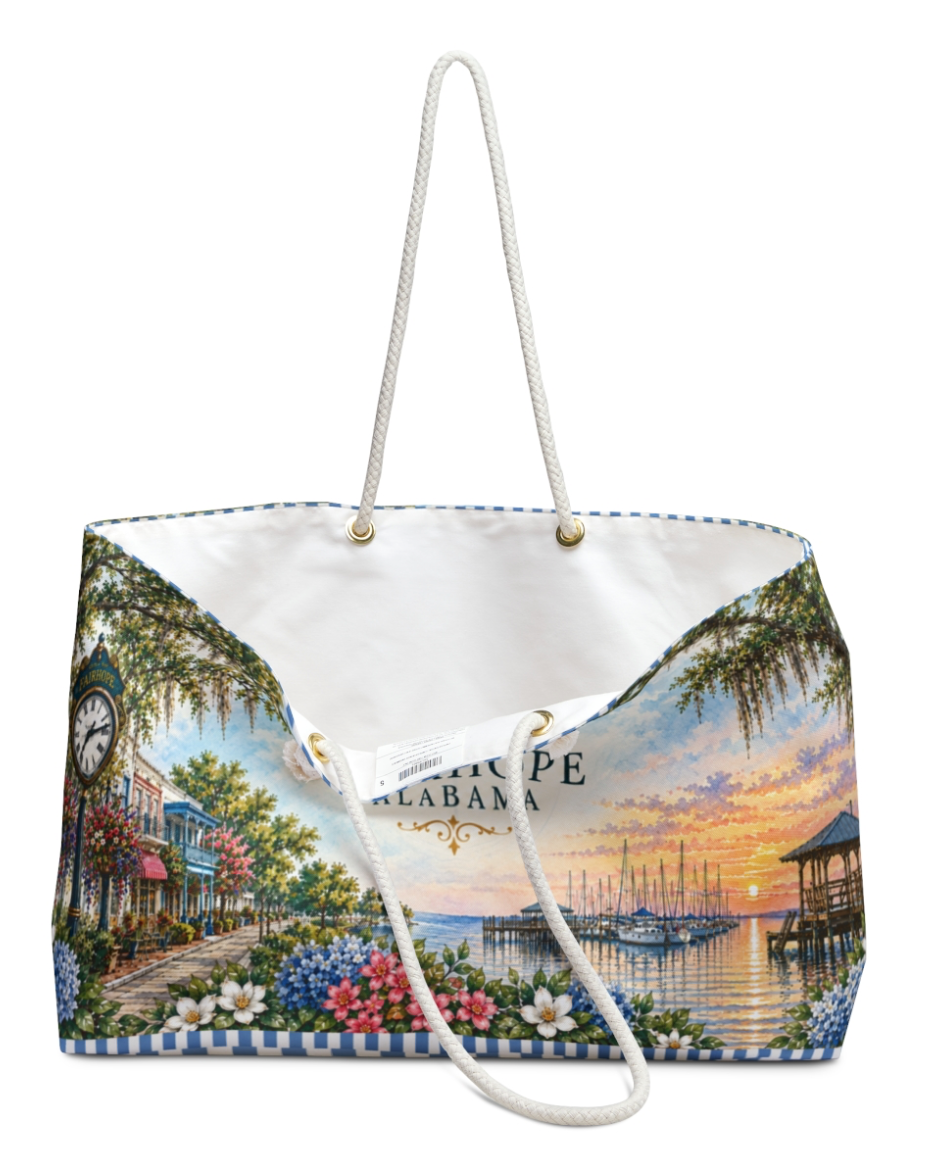 Fairhope Alabama Weekender Tote Bag | Mahjong Bag