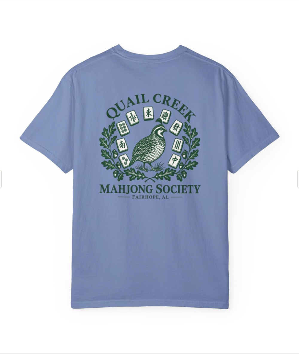 Custom Mahjong Club Tshirt | Quail Creek Mahjong Society | Create Your Own Club Logo