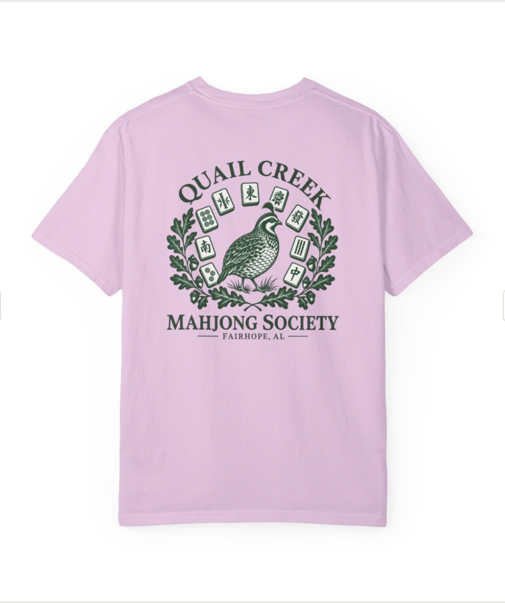 Custom Mahjong Club Tshirt | Quail Creek Mahjong Society | Create Your Own Club Logo