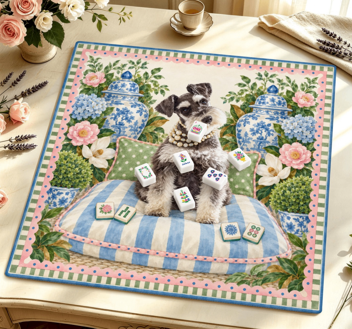 Schnauzer Mahjong Mat
