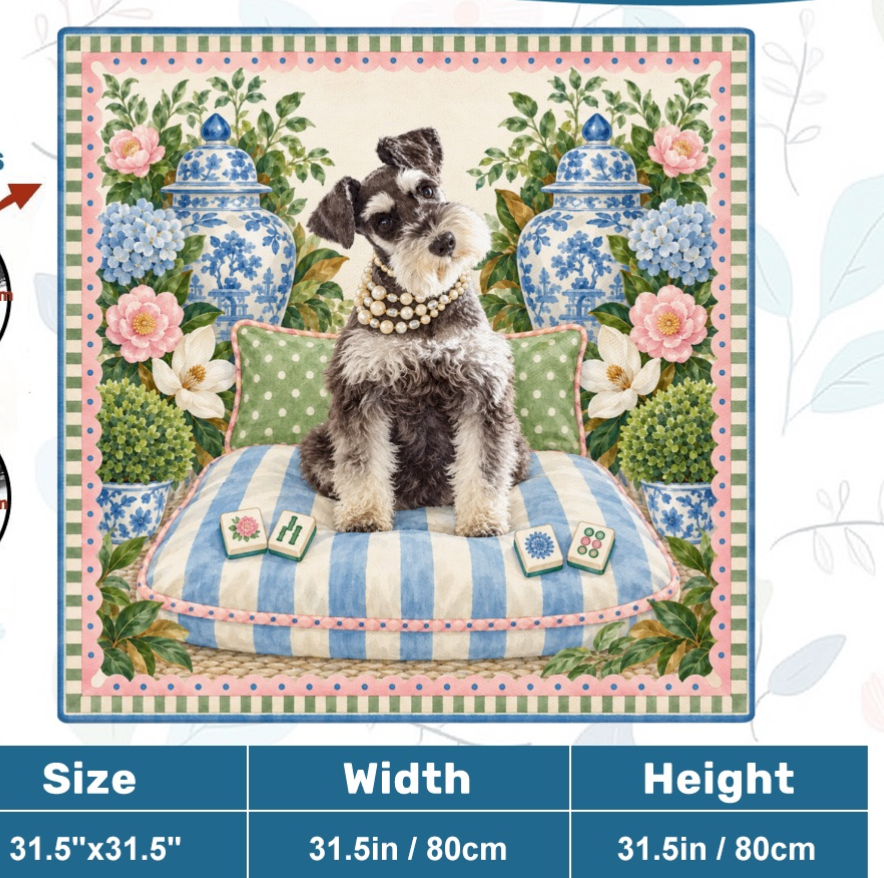 Schnauzer Mahjong Mat