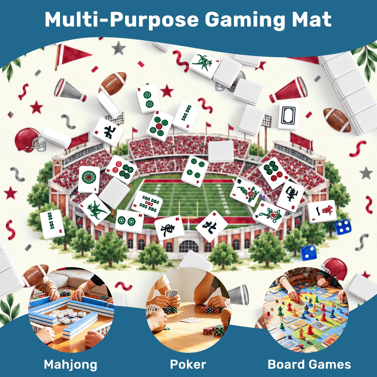 Red Elephant Mahjong Mat | Alabama Crimson Tide | University of Alabama