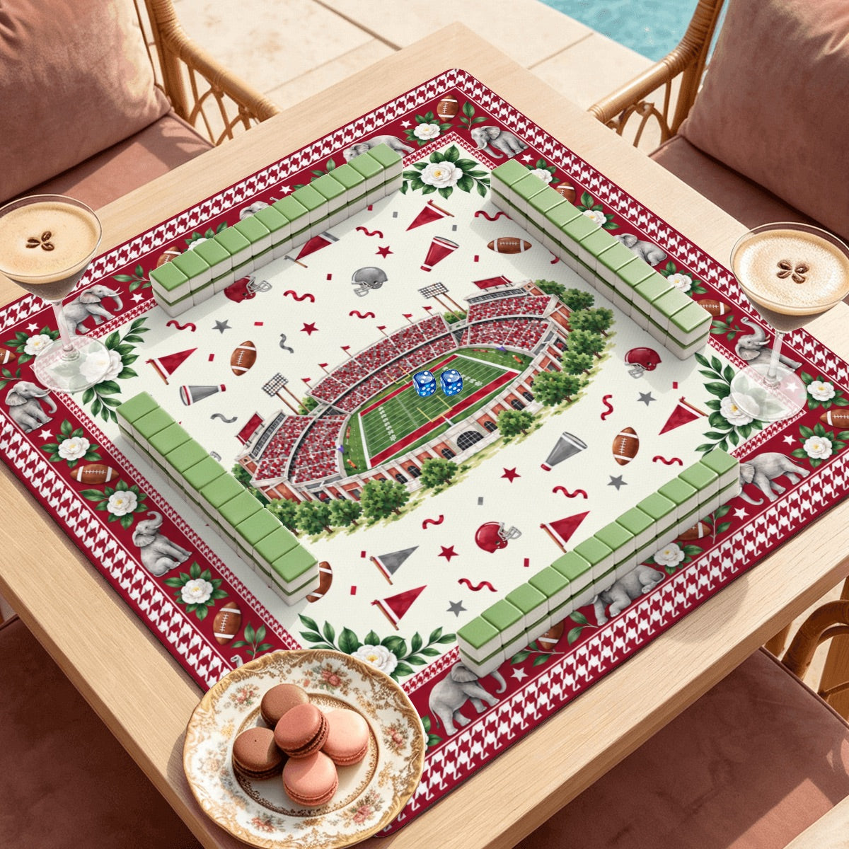 Red Elephant Mahjong Mat | Alabama Crimson Tide | University of Alabama